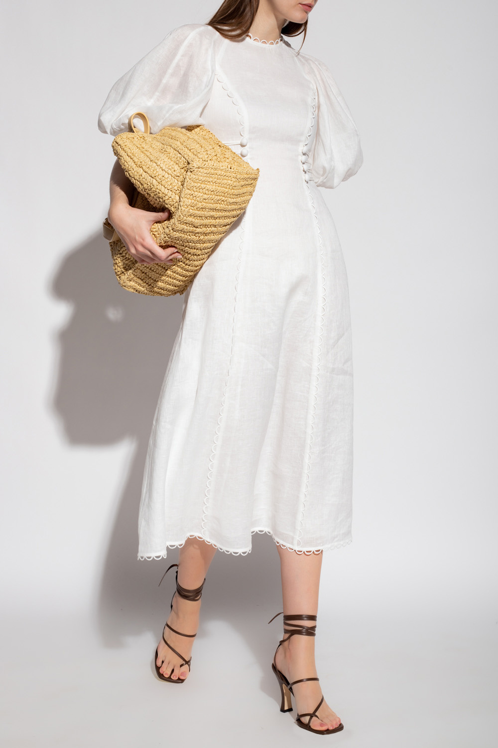 Extension fmedShops Spain Womens Monsoon Twist Maxi Dress White Linen dress Zimmermann